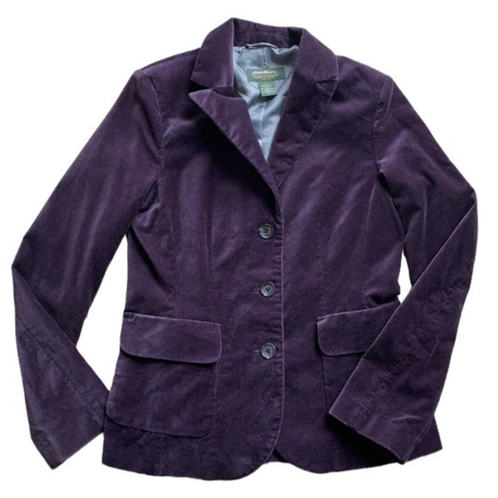 Eddie Bauer Corduroy Velour Purple Blazer Sz 2